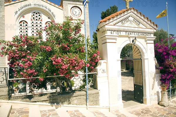 Greek orthodox church of Agios Pandeliemon, Siana, Rhodes, Greece, Europe