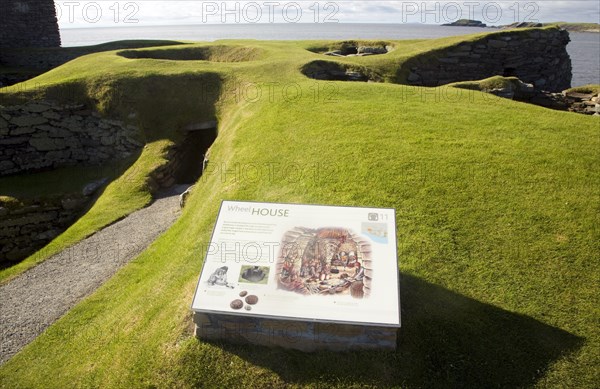 Jarslhof Iron Age houses, Shetland Islands, Scotland, United Kingdom, Europe