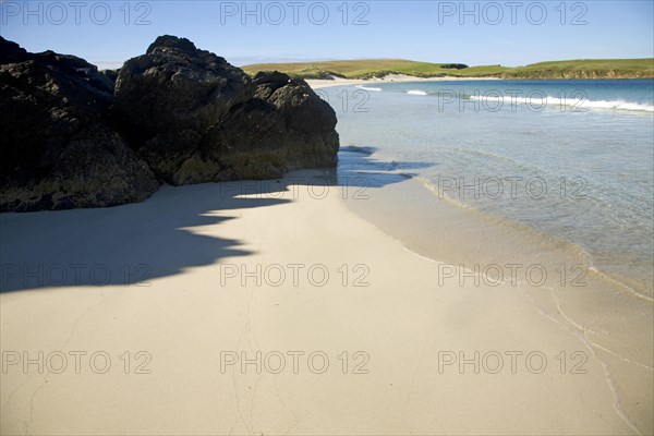 Sandy beach, Bay of Scousburgh, Shetland Islands, Scotland, United Kingdom, Europe