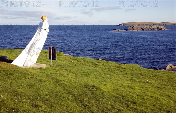 The White Wife statue, Otterswick, Yell, Shetland Islands