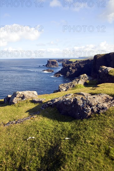 Coastal scenery at Esha Ness, Shetland Islands, Scotland, United Kingdom, Europe