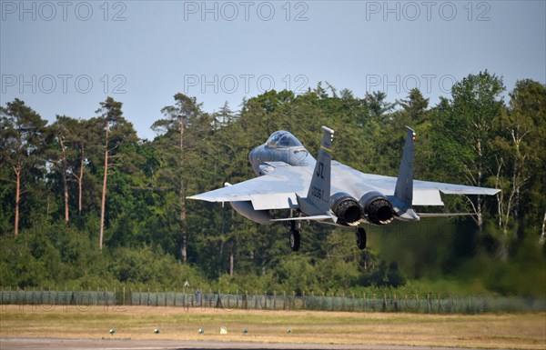 Mc Donnell Douglas F, 15 fighter aircraft during an Air Defender 2023 exercise, Schleswig-Holstein, Germany, Europe