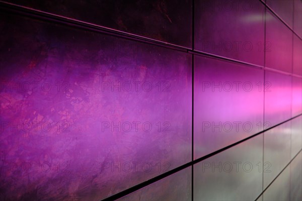 Hafencity University underground station, coloured reflection, Hanseatic City of Hamburg, Hamburg, Germany, Europe