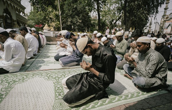 Muslim devotees offer the first Friday prayers of the holy month of Ramadan at a Mosque, on March 15, 2024 in Guwahati, Assam, India. On the first Friday of Ramadan, mosques are usually filled with worshippers who gather for the special Friday congregational prayers, known as Jumu'ah