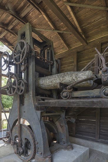 Old sawmill from 1910, open-air museum for folklore Schwerin-Muess, Mecklenburg-Vorpommerm, Germany, Europe