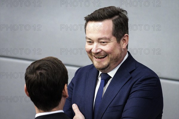 Uli Groetsch recorded shortly in front of taking the oath for the office of Police Commissioner in the plenary session of the German Bundestag. Berlin, 20 March 2024