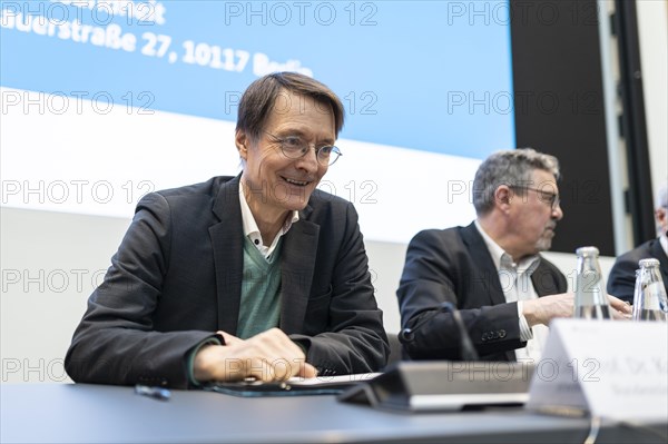 Karl Lauterbach (SPD), Federal Minister of Health, recorded during talks on the key points of the Nursing Competence Act, with nursing care associations, at the Federal Ministry of Health in Berlin, 20 March 2024