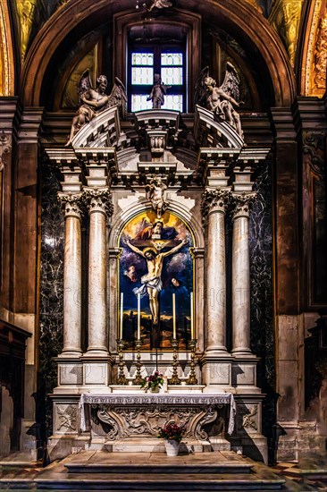 Altarpiece with the Holy Trinity, 1738, by Giovanni Battista Tiepolo, Cathedral of Santa Maria Annunziata, 13th century, Udine, most important historical city of Friuli, Italy, Udine, Friuli, Italy, Europe