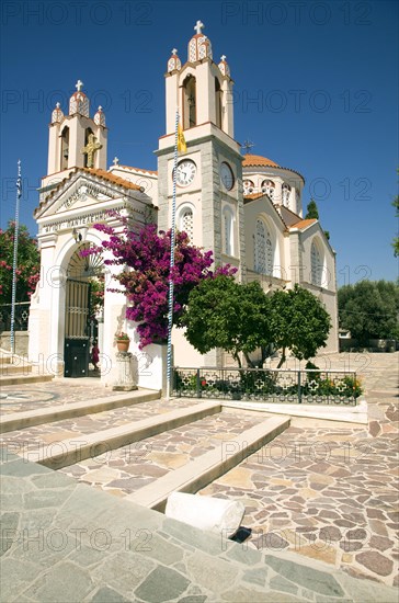 Greek orthodox church of Agios Pandeliemon, Siana, Rhodes, Greece, Europe