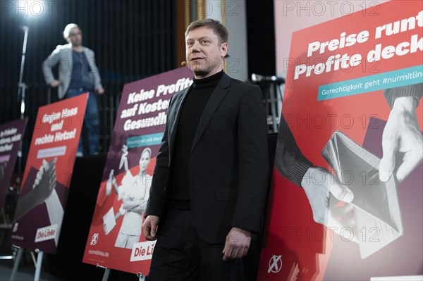 Martin Schirdewan, top candidate for the European elections (Die LINKE), photographed as part of the poster presentation of the party Die Linke for the 2024 European elections in Berlin, 19 March 2024