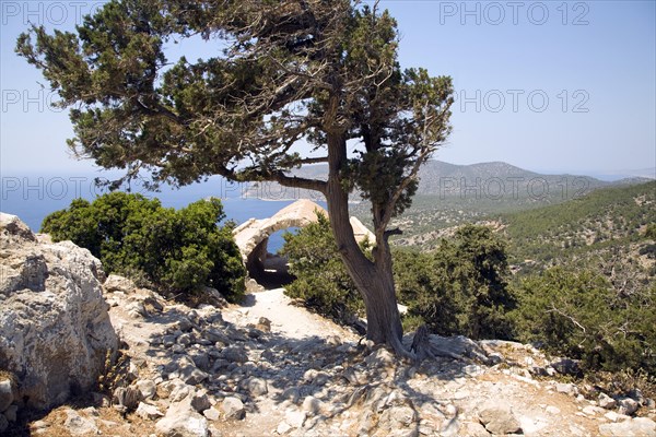 View from Kastrou Monolithos, Rhodes, Greece, Europe