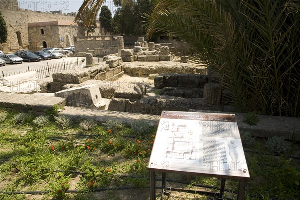 Temple of Aphrodite, old town, Rhodes, Greece, Europe