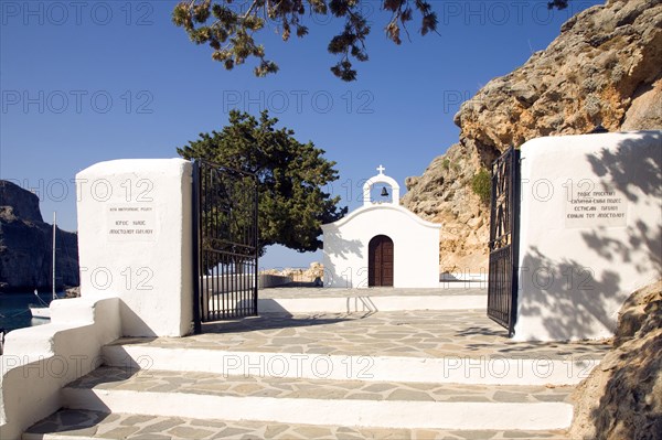 Saint Paul's chapel, Lindos, Rhodes, Greece, Europe