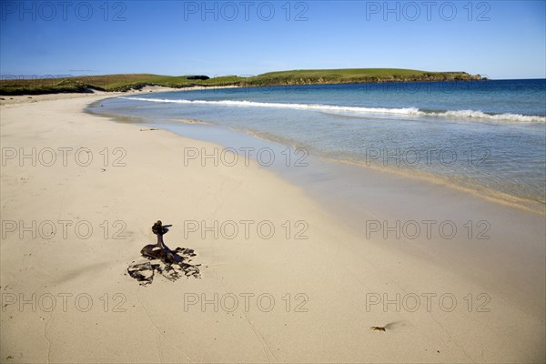 Sandy beach, Bay of Scousburgh, Shetland Islands, Scotland, United Kingdom, Europe