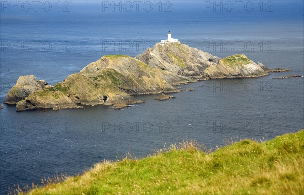 Muckle Flugga lighthouse, Britain's most northerly point, Hermaness, Unst, Shetland Islands