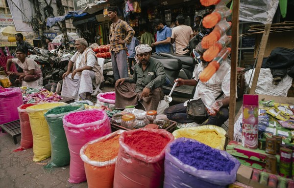 Vendor sells Holi celebration items in a street market, ahead of Holi festival on March 23, 2024 in Guwahati, Assam, India. Holi is the Hindu festival of colours, it is celebrated with great joy in India