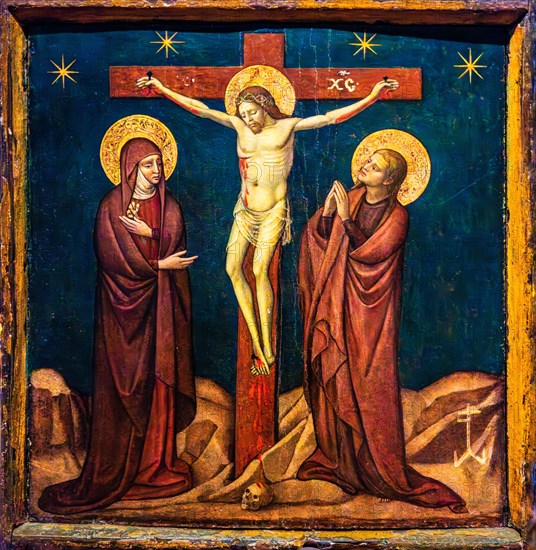 Crucifixion, Battista di Zagabria, tempera on wood, 1468, Galeria d'Arte Antica, Castello di Udine, seat of the State Museums, Udine, most important historical city of Friuli, Italy, Udine, Friuli, Italy, Europe