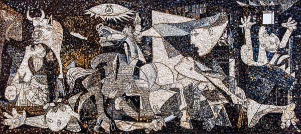 Guernica mosaic, mosaic school that produces mosaic masters, Spilimbergo, city of mosaic art, Friuli, Italy, Spilimbergo, Friuli, Italy, Europe