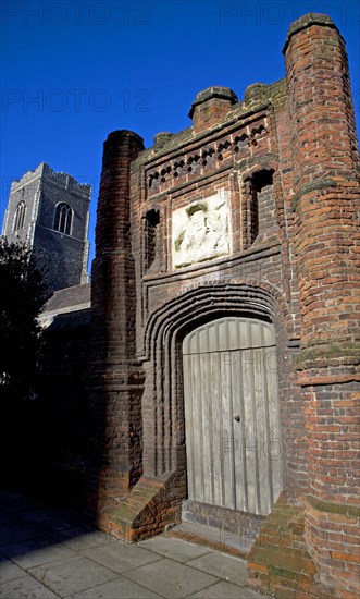 Wolsey's gate, all that remains of a college founded by Cardinal Thomas Wolsey, Ipswich Suffolk, England, United Kingdom, Europe
