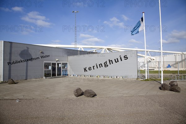 Information centre, Maeslant Barrier storm surge flood defence, New Waterway, Hook of Holland, Rotterdam, Netherlands