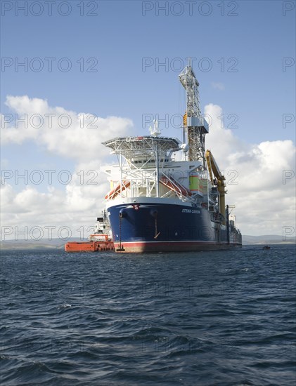 Stena Carron oil drill ship pictured recently moored Lerwick, Shetland Islands, has since been boarded by Greenpeace protestors