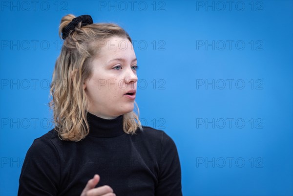 Carla Reemtsma, Fridays For Future, at a federal press conference on the topic of climate money in Berlin, 21 March 2024