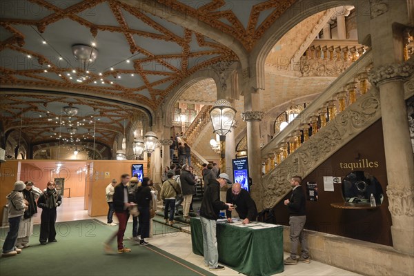 Concert Hall, Palau de la Musica Catalana, Barcelona, Catalonia, Spain, Europe