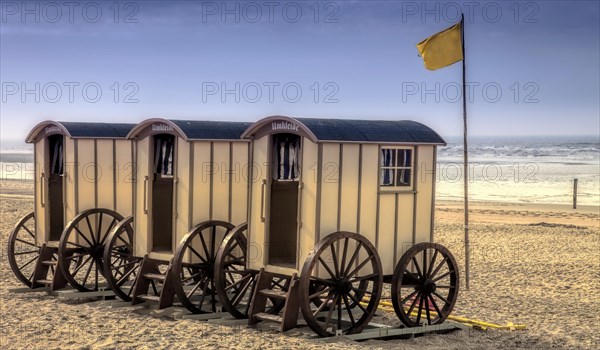 Registry office in the historic changing room carriage on the beach Norderney Germany