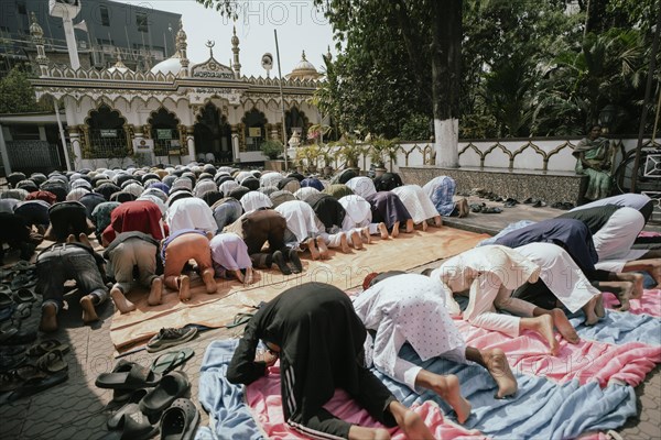 Muslim devotees offer the first Friday prayers of the holy month of Ramadan at a Mosque, on March 15, 2024 in Guwahati, Assam, India. On the first Friday of Ramadan, mosques are usually filled with worshippers who gather for the special Friday congregational prayers, known as Jumu'ah