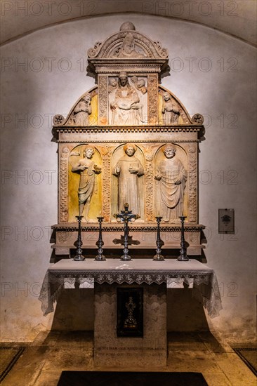 Crypt, Duomo di Santa Maria Maggiore, 13th century, historic city centre, Spilimbergo, Friuli, Italy, Spilimbergo, Friuli, Italy, Europe