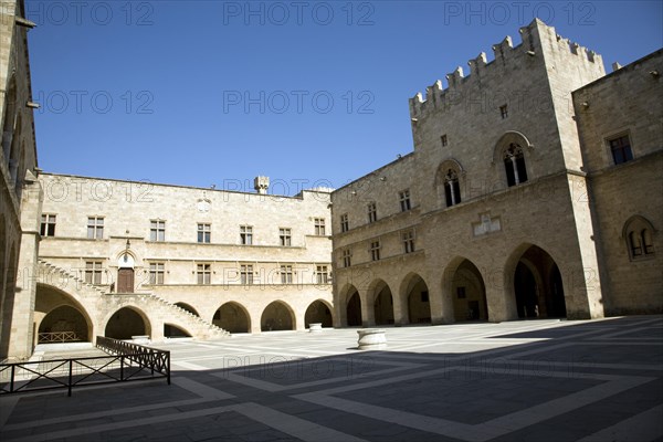 Courtyard Palace of the Grand Masters, Rhodes, town, Rhodes, Greece, Europe