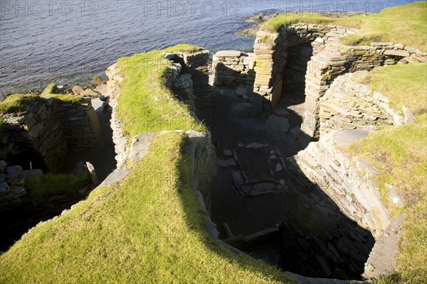 Jarslhof Iron Age houses, Shetland Islands, Scotland, United Kingdom, Europe