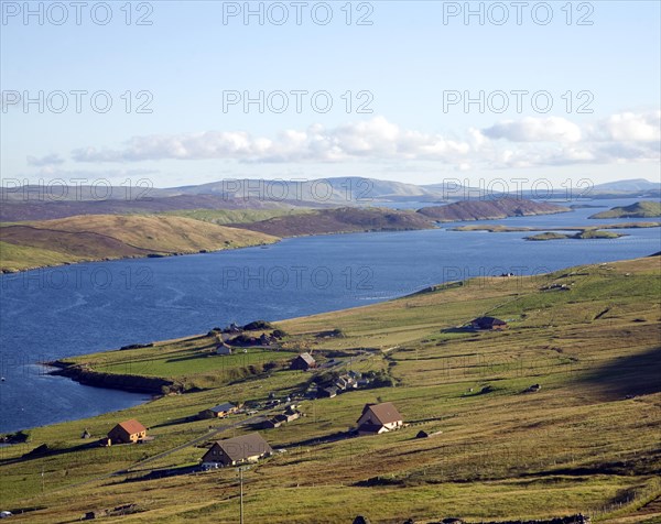 Weisdale Voe from Sound, Shetland Islands, Scotland, United Kingdom, Europe