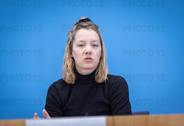 Carla Reemtsma, Fridays For Future, at a federal press conference on the topic of climate money in Berlin, 21 March 2024