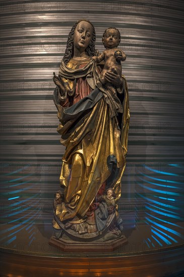 Sculpture of the Virgin and Child from around 1480, Marian Chapel of St Clare's Church, Koenigstrasse 66, Nuremberg, Middle Franconia, Bavaria, Germany, Europe