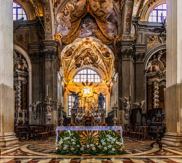 Interior view, Cathedral of Santa Maria Annunziata, 13th century, Udine, most important historical city of Friuli, Italy, Udine, Friuli, Italy, Europe