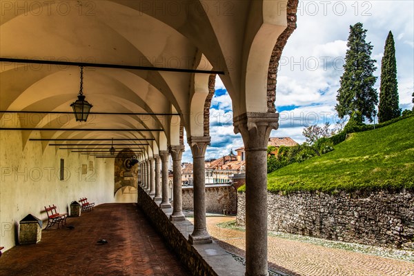 Stairway to the Castello di Udine, Udine, most important historical city of Friuli, Italy, Udine, Friuli, Italy, Europe