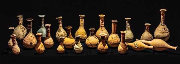 Balsam vessels made of terracotta as ritual objects or burial objects, Archaeological Museum, Castello di Udine, seat of the State Museums, Udine, most important historical city of Friuli, Italy, Udine, Friuli, Italy, Europe