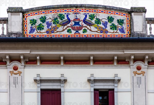 Historic old town centre with mosaic, Spilimbergo, Friuli, Italy, Spilimbergo, Friuli, Italy, Europe