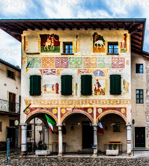 Back of the town gate, historic town centre, Spilimbergo, Friuli, Italy, Spilimbergo, Friuli, Italy, Europe