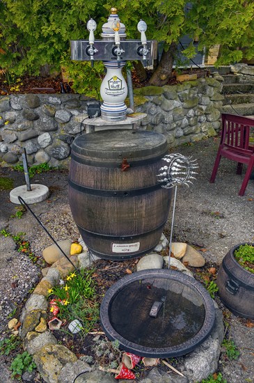 Beer tap in a beer garden, Allgaeu, Swabia, Bavaria, Germany, Europe