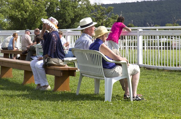 Visitors at the racecourse in Bad Harzburg, 21.07.2015