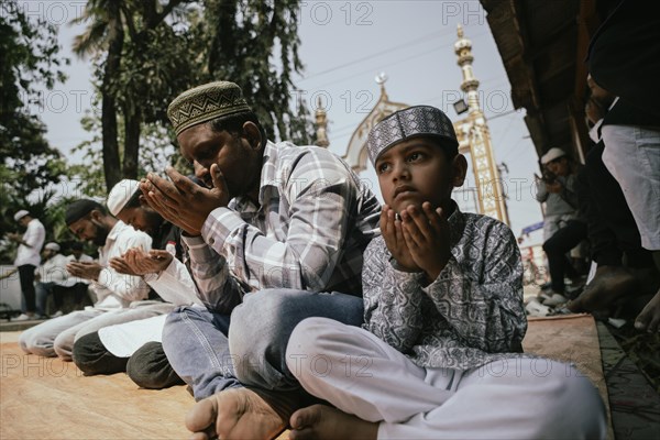 Muslim devotees offer the first Friday prayers of the holy month of Ramadan at a Mosque, on March 15, 2024 in Guwahati, Assam, India. On the first Friday of Ramadan, mosques are usually filled with worshippers who gather for the special Friday congregational prayers, known as Jumu'ah