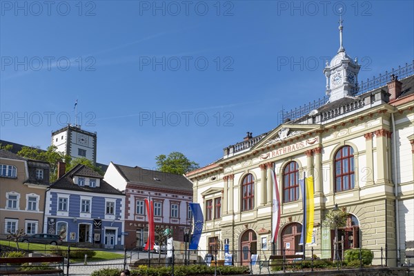 Main square, with town hall, Weitra, Waldviertel, Lower Austria, Austria, Europe