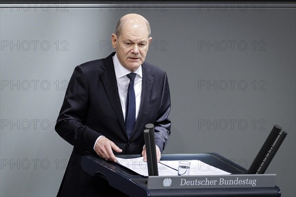 Olaf Scholz, Federal Chancellor, recorded as part of the government statement on the European Council. Berlin, 20 March 2024