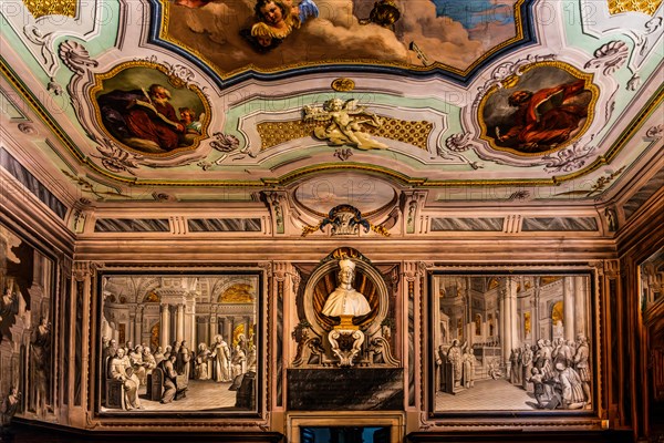 Frescoes in the Chapter House, Cathedral of Santa Maria Annunziata, 13th century, Udine, most important historical city of Friuli, Italy, Udine, Friuli, Italy, Europe