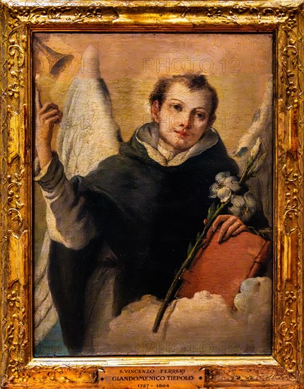 Saint Vincenzo Ferreri, Giandomenico Tiepolo, oil on canvas, Galeria d'Arte Antica, Castello di Udine, seat of the State Museums, Udine, most important historical city of Friuli, Italy, Udine, Friuli, Italy, Europe