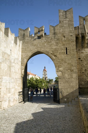 Entrance gate Palace of the Grand Masters, Rhodes, town, Rhodes, Greece, Europe