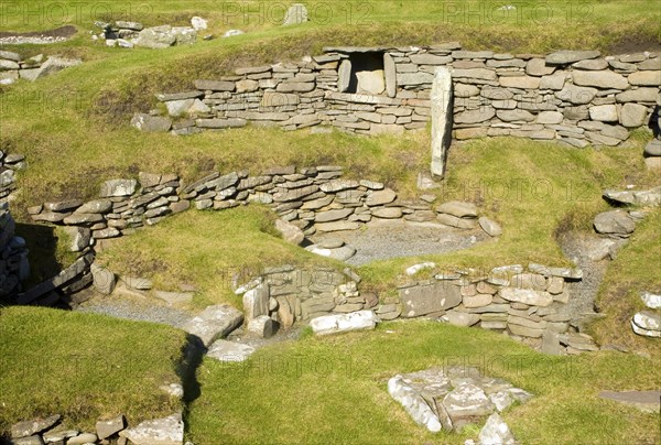 Jarslhof Iron Age houses, Shetland Islands, Scotland, United Kingdom, Europe