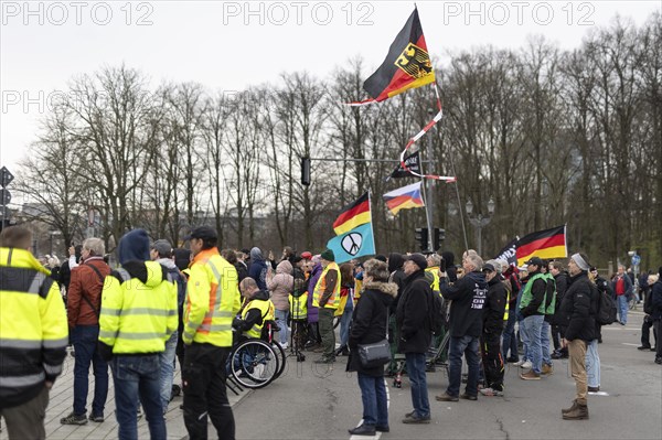 Demonstrators at Pariser Platz, taken as part of the 'AeoeFarmers' protests'Aeo in Berlin, 22/03/2024